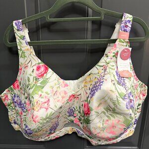 Cacique No Underwire Bra 50DDD Floral print